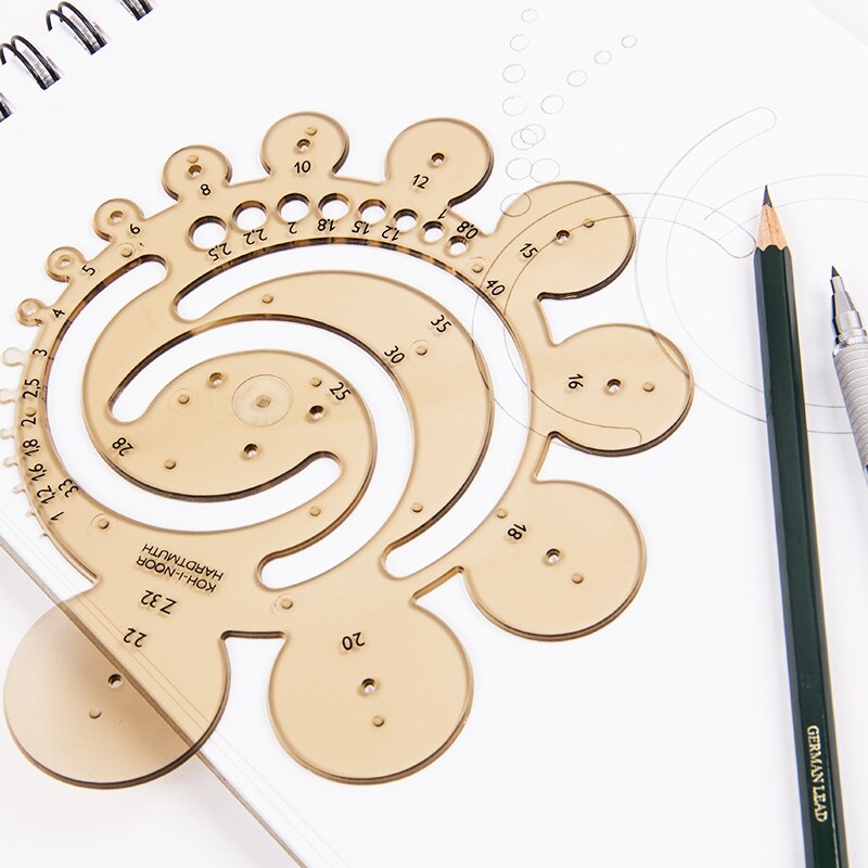 2pcs Radius ruler Surveying And Mapping Drawing Tools Foot Ten Kinds Of Style Multipurpose Template Ruler