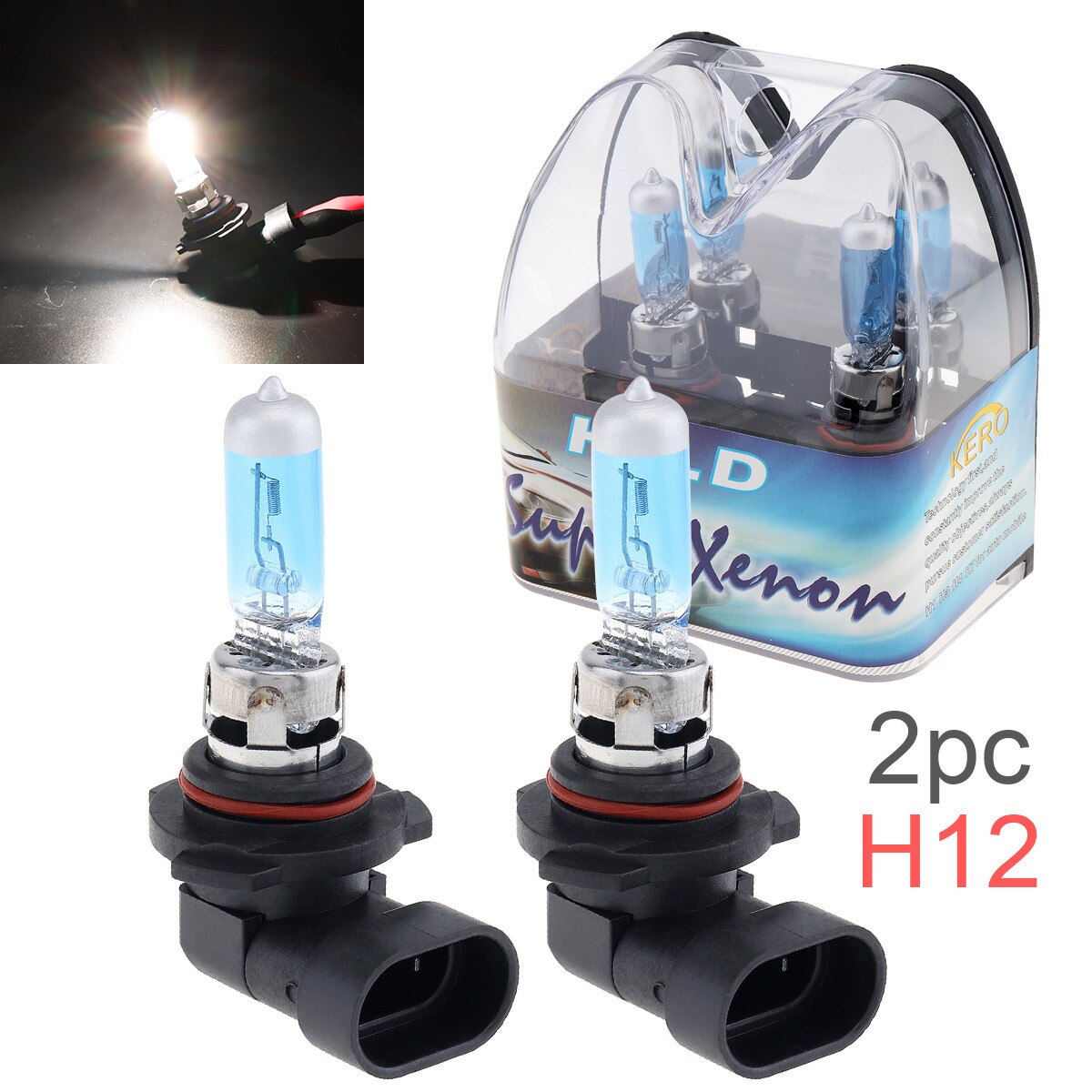 2 Stuks 12V H12 53W 6000K Wit Licht Super Bright Auto Xenon Halogeen Lamp Auto Koplamp fog Light Bulb
