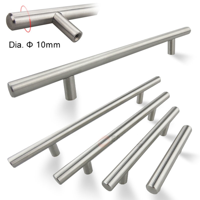 50mm to 500mm rostfria köksdörrsskåp t bar handtag dragknopp skåp knoppar möbelhandtag skåp lådhandtag