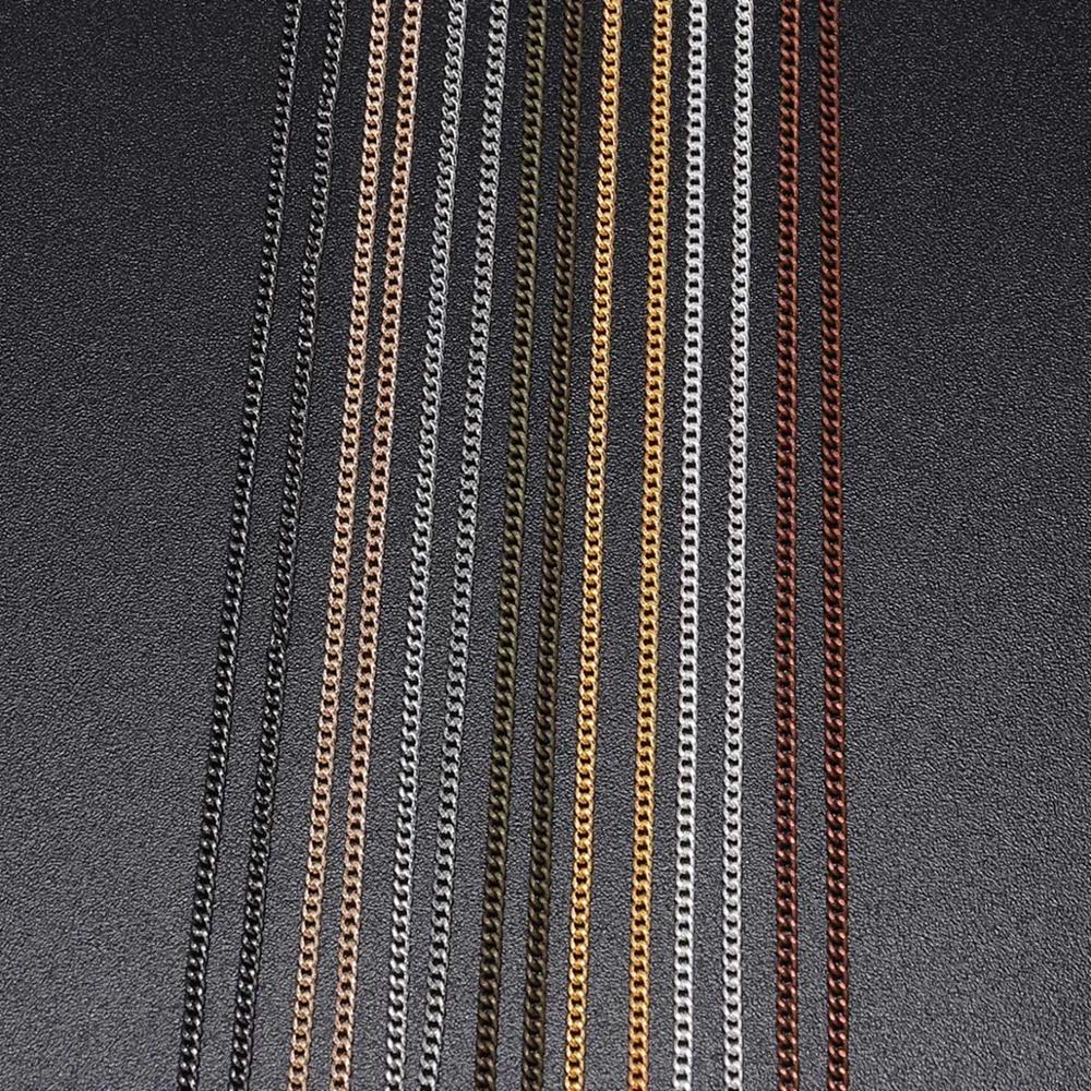 Chaînes de collier plaquées or/Bronze, 5 m/lot, pour la fabrication de bijoux, matériaux faits à la main, fournitures de chaîne de collier à faire soi-même