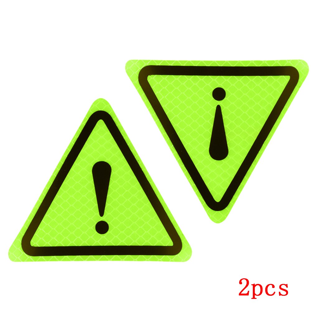 2PCS Car Auto Caution Sticker Exclamation Mark Warning Triangle Stickers Decor Reflective Warning Sticker Car Decoration: Purple