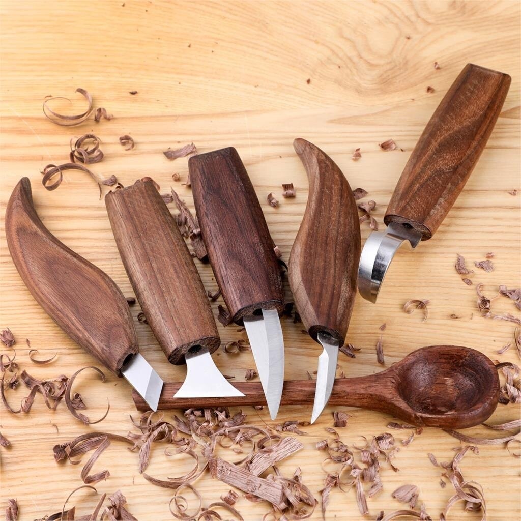 Wood Carving Tool Set - Hook for Spoon, Bowl, Kuksa Cup or General Carving Knife, Whittling Knife, Detail Wood Utensils Type