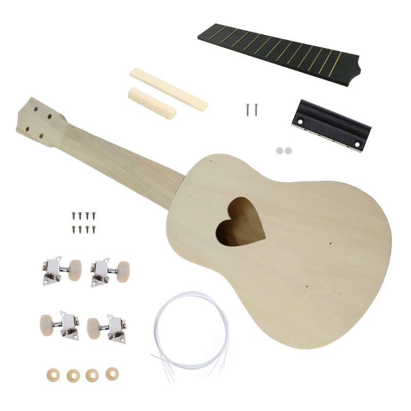 21 inches ufærdig diy ukulele ukelele uke kit basswood body 24bd: 1