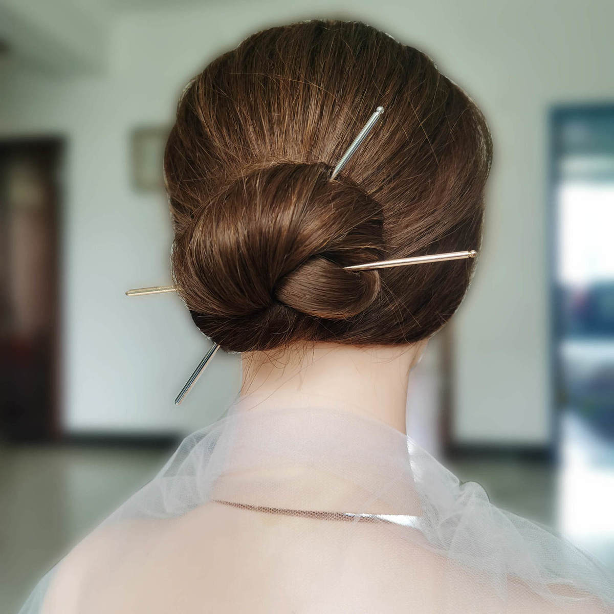 Nuevos palillos chinos Hanfu para el cabello, horquillas con borlas de Metal Vintage, pinza para el cabello para mujer, tocado de boda, accesorios de joyas para el cabello: Color amarillo dorado claro