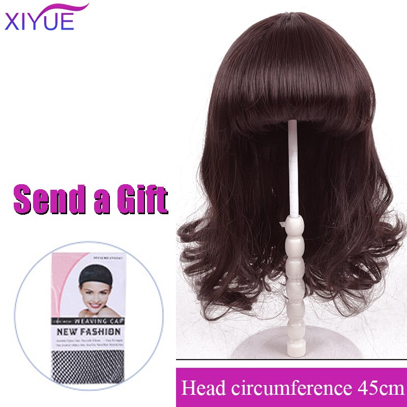 XIYUE cheveux longs bouclés perruque pour enfants coiffe couverture de cheveux bébé princesse bébé mignon cheveux longs raides tête de Bob