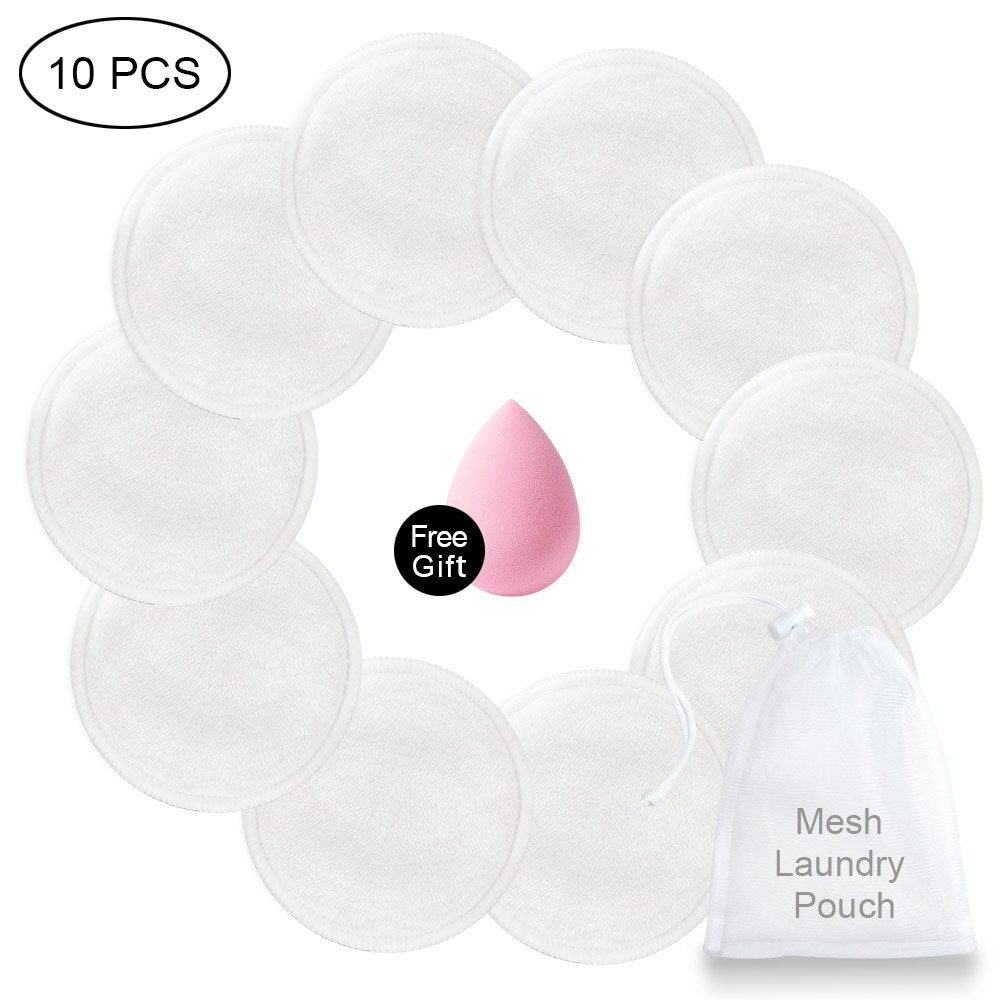 Make-Up Entferner Pads 4/8/10 stücke Waschbar Wiederverwendbare Reinigung Baumwolle Mikrofaser Make-Up Entferner Gesichts & Hautpflege Mit Wäsche Tasche