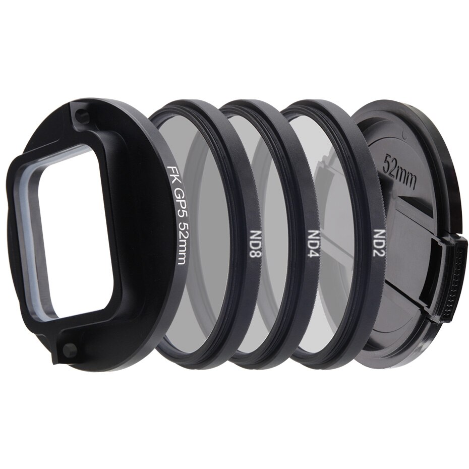 Go Pro-filtro de Cámara de Acción Hero 5, 6, 7, Black , 52mm, polarizado CPL/ND 2 4 8/filtros de protección UV para GoPro Hero 5 6 7, accesorios: ND 2 4 8
