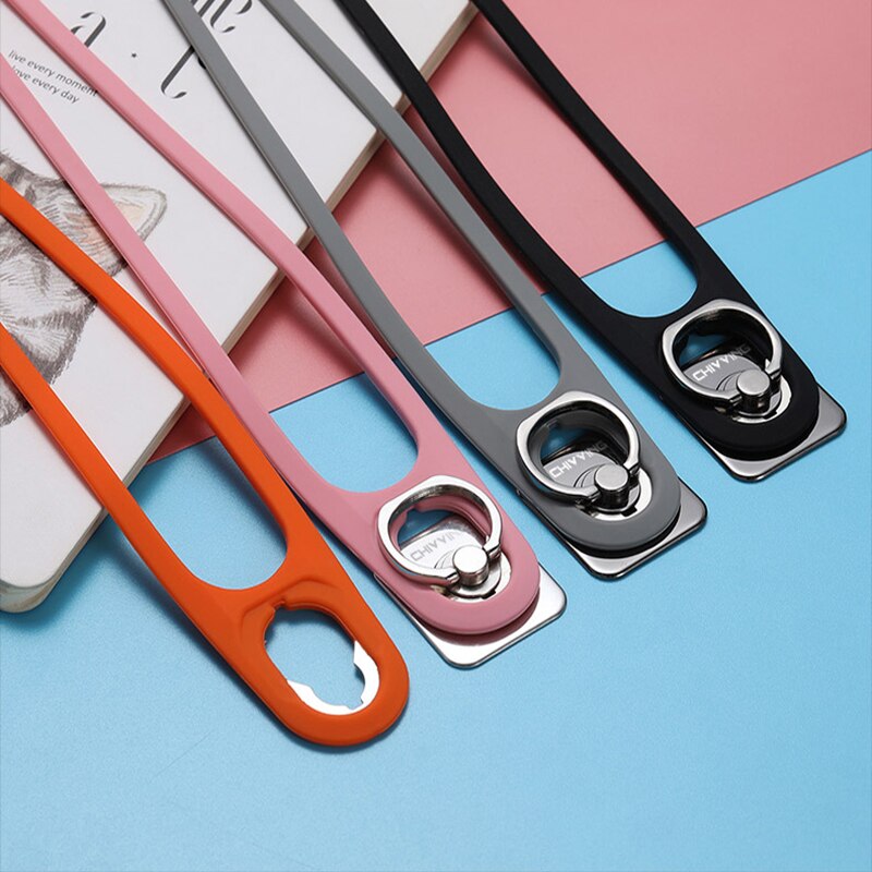 Newest Universal 360 Degree Finger Ring Lanyard 2 in 1 Mobile Holder Metal Stand and Ring Hang Rope For Smartphone phone