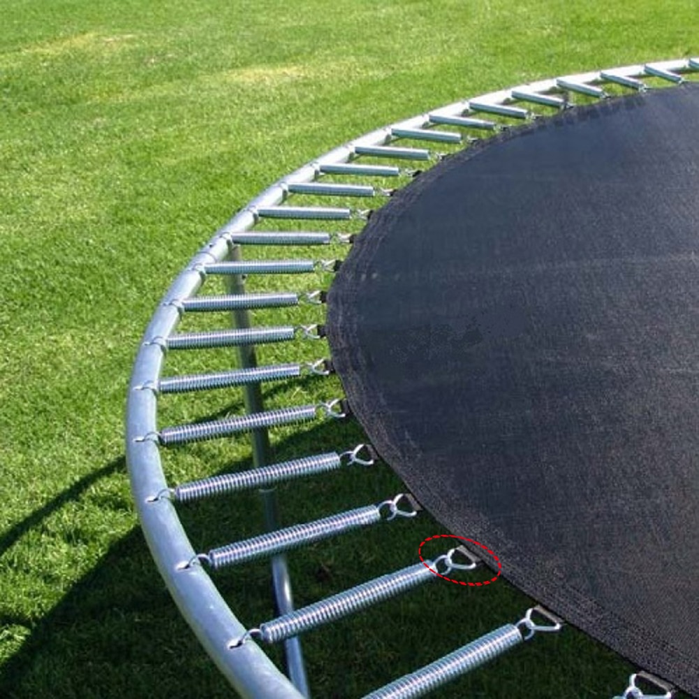 9-16.5cm udskiftning rustfrit stål trampolinfjedre t-krog v-ring til cirkulært sæt til sæt af trampolinspringbed