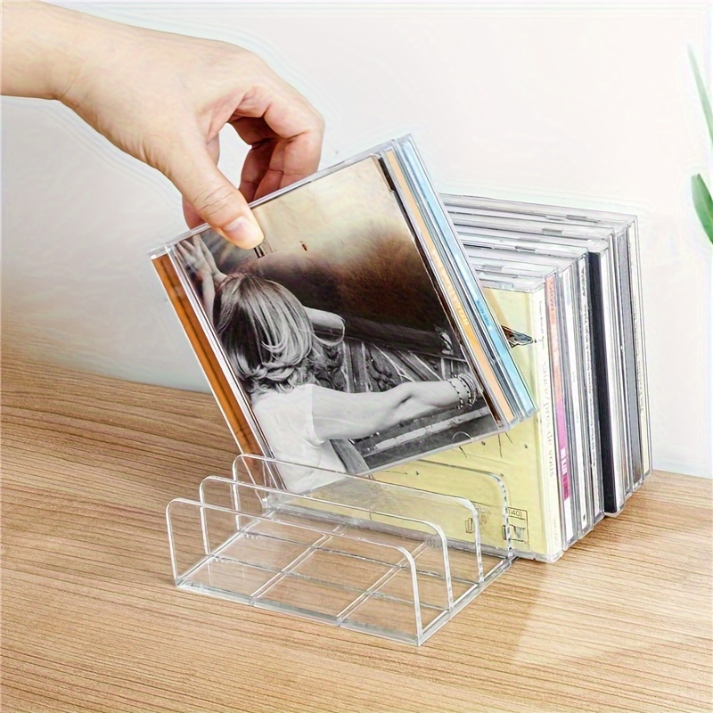 Space-Saving Transparent DVD/CD Organizer - Easy View Storage Stand for Home Office Entertainment, Perfect Christmas