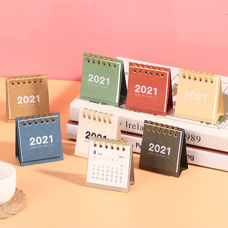 Simple Mini Calendar dual Daily Scheduler Table Planner Yearly Agenda Organizer Desk Table Dates Reminder Timetable Planner