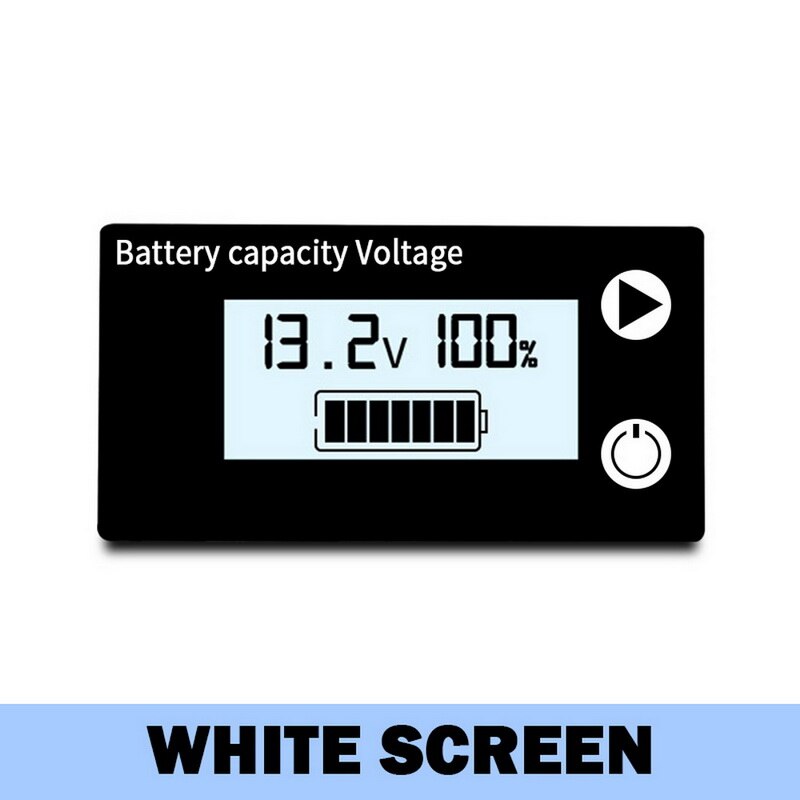 Lcd batterikapacitet monitor indikator spændingsmåler blysyre lithium lifepo 4 bil motorcykel voltmeter spændingsmåler  dc 8v-100v: -en