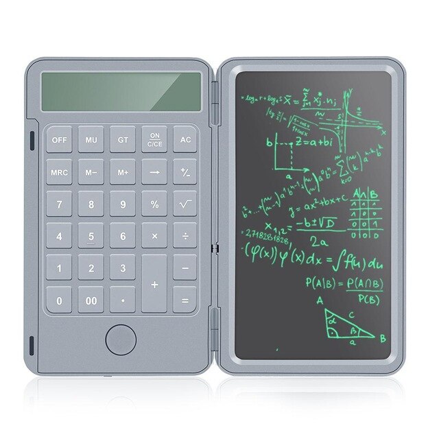 folding elektronisk kalkulator kalligrafi notisblokk doodling lcd oppladbar tegning håndskrift pads notat pute: Grå
