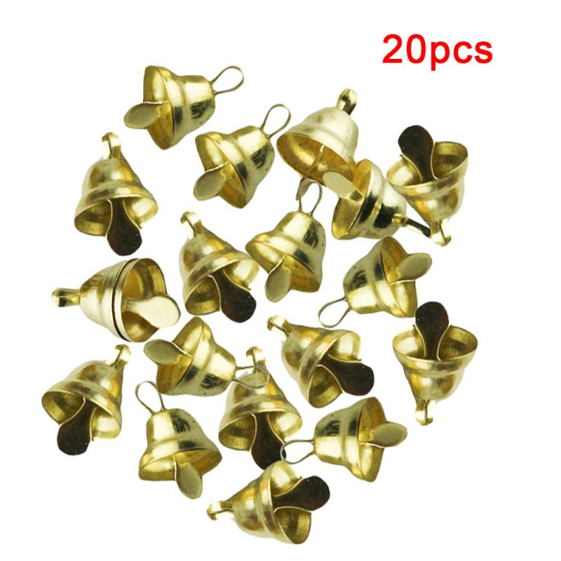 20 Stks/set Gold Jingle Bell Mini 11Mm Bells Kerstboom Opknoping Decor Craft Smeedijzeren Kerst Decor Bell