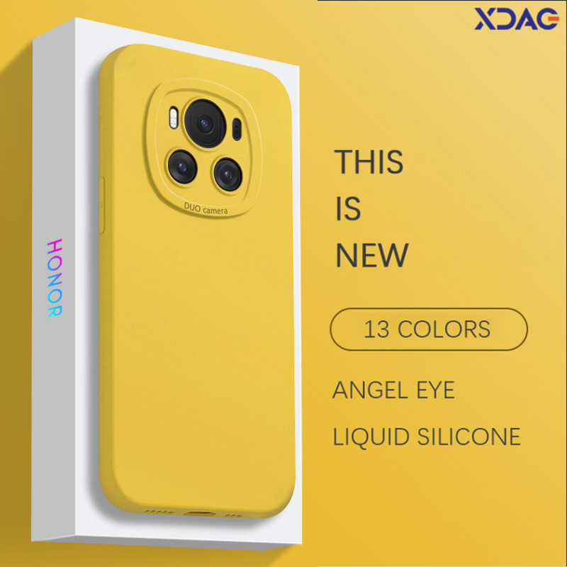 Phone Case for Honor Magic6 Magic 6 Pro 6Pro Ultimate 5G Solid Luxury Soft Liquid Silicone Lens Protection Angel Eyes Back Cover