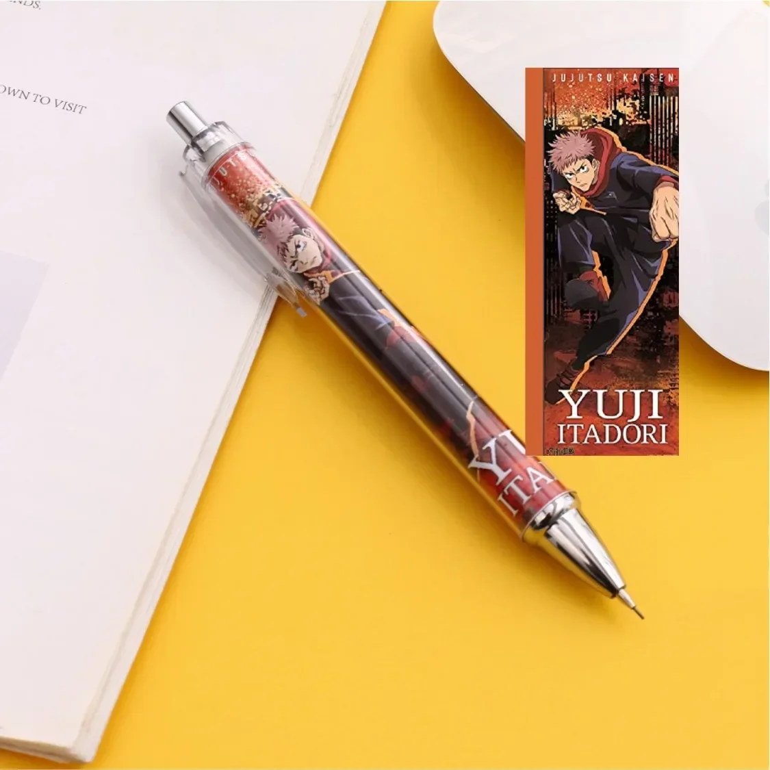 Fushiguro Toji Itadori Yuji Gojo Satoru Anime Verwandter Kugelschreiber Automatischer Bleistift Ästhetischer Schreibwarenbedarf Studentengeschenke: Weiß