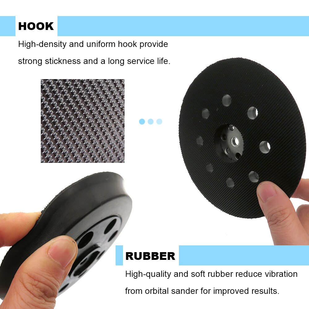 5 Inch Hook and Loop Replacement Backing Pad for Bosch PEX 125 RS032 & RS031 Models 1295DP, 1295D, 1295DH,1295DVS, 3107DVS