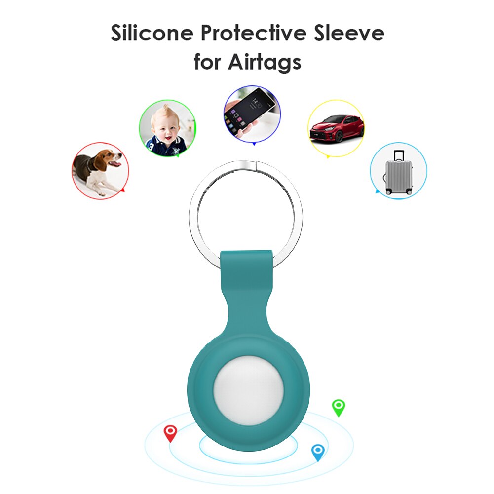 Silicone Protective Case Portable Keychain Protective Sleeve Anti-Lost Device Protector Cover for Apple Airtags Locator Tracker