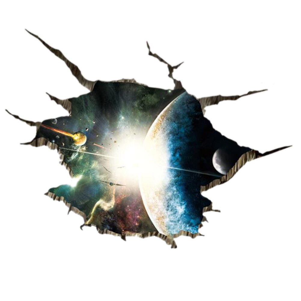 Muurstickers, 3D Outer Space Planet Muur Plafond Vloer Sticker Voor Thuis Woonkamer Slaapkamer Decor