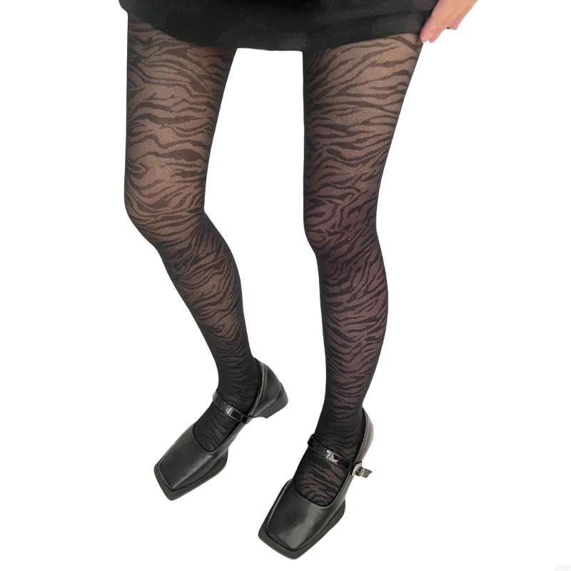 klasyczny zebry wzór w paski pończochy rajstopy cienkie przezroczysta siateczka rajstopy damskie japońskie eleganckie legginsy: Default Title