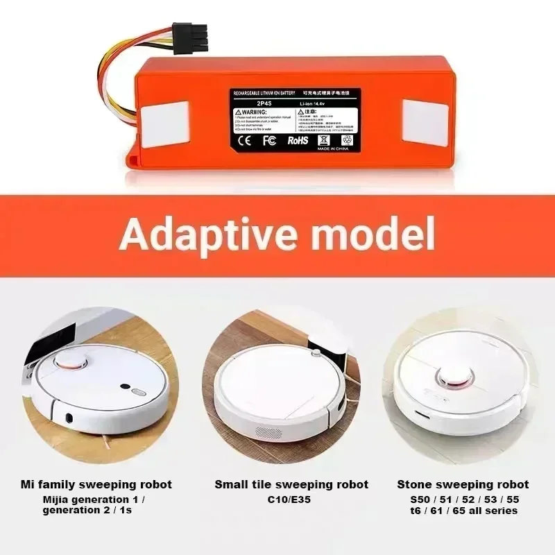 14,4 v 12800mah Roboter Staubsauger Ersatz batterie für Xiaomi Roborock S55 S60 S65 S50 S51 S5 Max S6 Teile