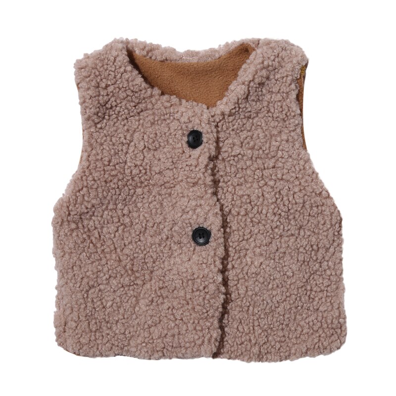 Arrival Spring and Autumn Baby Kids Unisex Fleece-Lined Sleeveless V Neck Vest