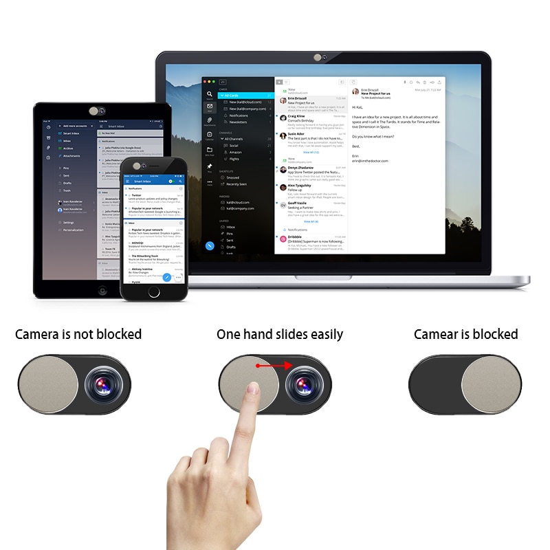 Universale WebCam Coperchio Otturatore Magnete Cursore in Metallo Del computer Portatile Della Copertura Della Macchina Fotografica per Il Iphone PC mobile privacy etichetta