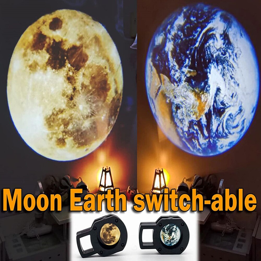Moon Lamp Planet Projector Night Light Sky Projector 360° Rotatable USB Moon Led Night Lamp Earth Projection Lamp Room Decor