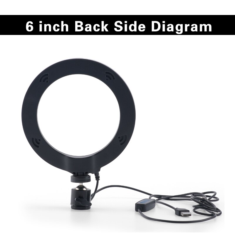 26cm led selfie fotografia luz para 10 ao vivo Polegada pode ser escurecido usb plug mesa anel luz tripés estúdio makeup16cm 20cm 32cm