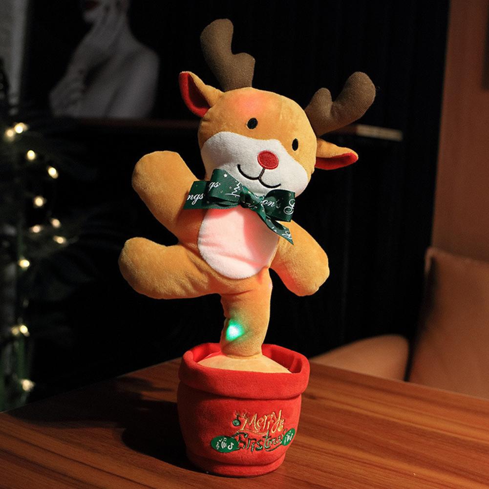 Dancing Cactus Toy Recording Penguin Elk Decor Decorative Lighting Dancing Cactus Repeat Talking Toy for Home