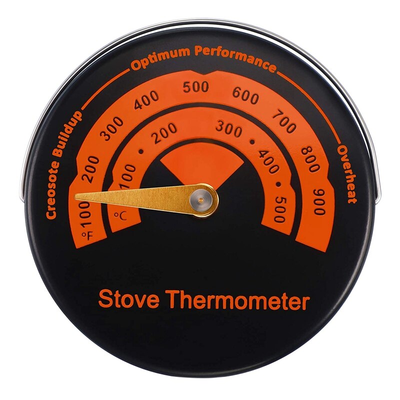 Thermomètre Magnétique Pour Poêle à Bois 0-500°C - Cadran 63 Mm Avec 3 Zones - Facile à Lire, Installation Aimantée