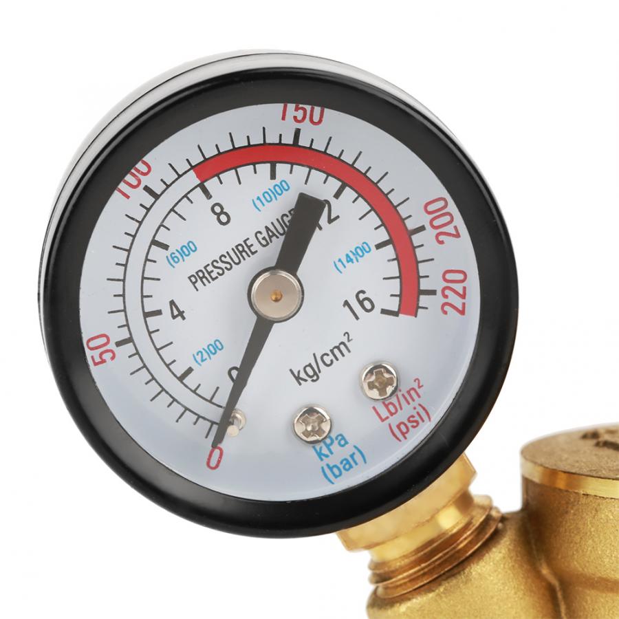 DN25 1'' Brass Adjustable Water Pressure Reducing Regulator Reducer Gauge Meter