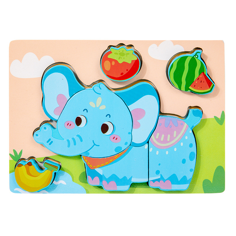 Puzzles en bois Montessori pour enfants, jouets Montessori pour tout-petits de 2 3 4 5 ans, Puzzle 3D, jouet éducatif dinosaure: Rouge