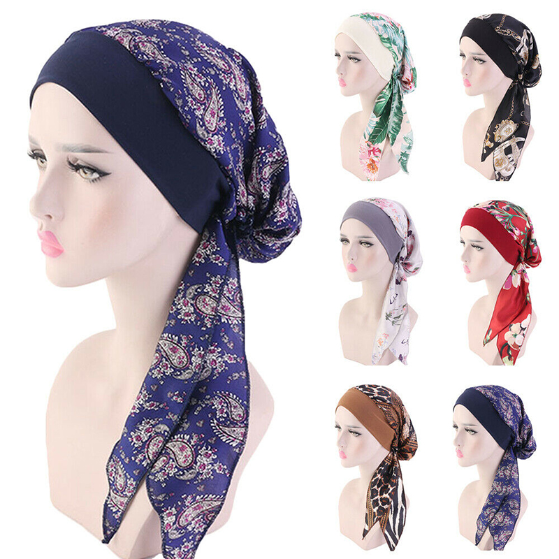 Vrouwen Kanker Hoofddoek Chemo Haaruitval Hoed Tulband Voorgebonden Hoofddeksels Bandana Nieuw