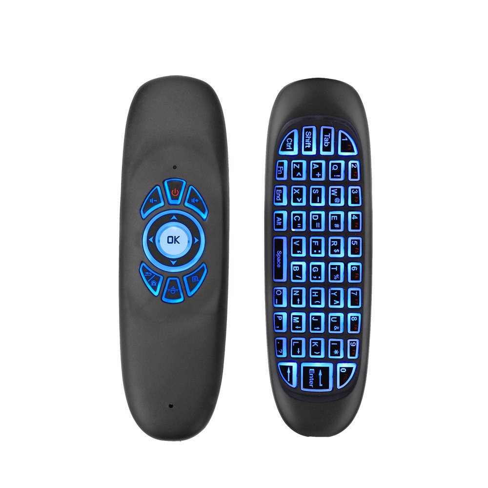 C120 2.4 Ghz Draadloze Fly Air Mouse Russische Engels C120 Oplaadbare Toetsenbord Gyroscoop Afstandsbediening Voor Android Tv Box