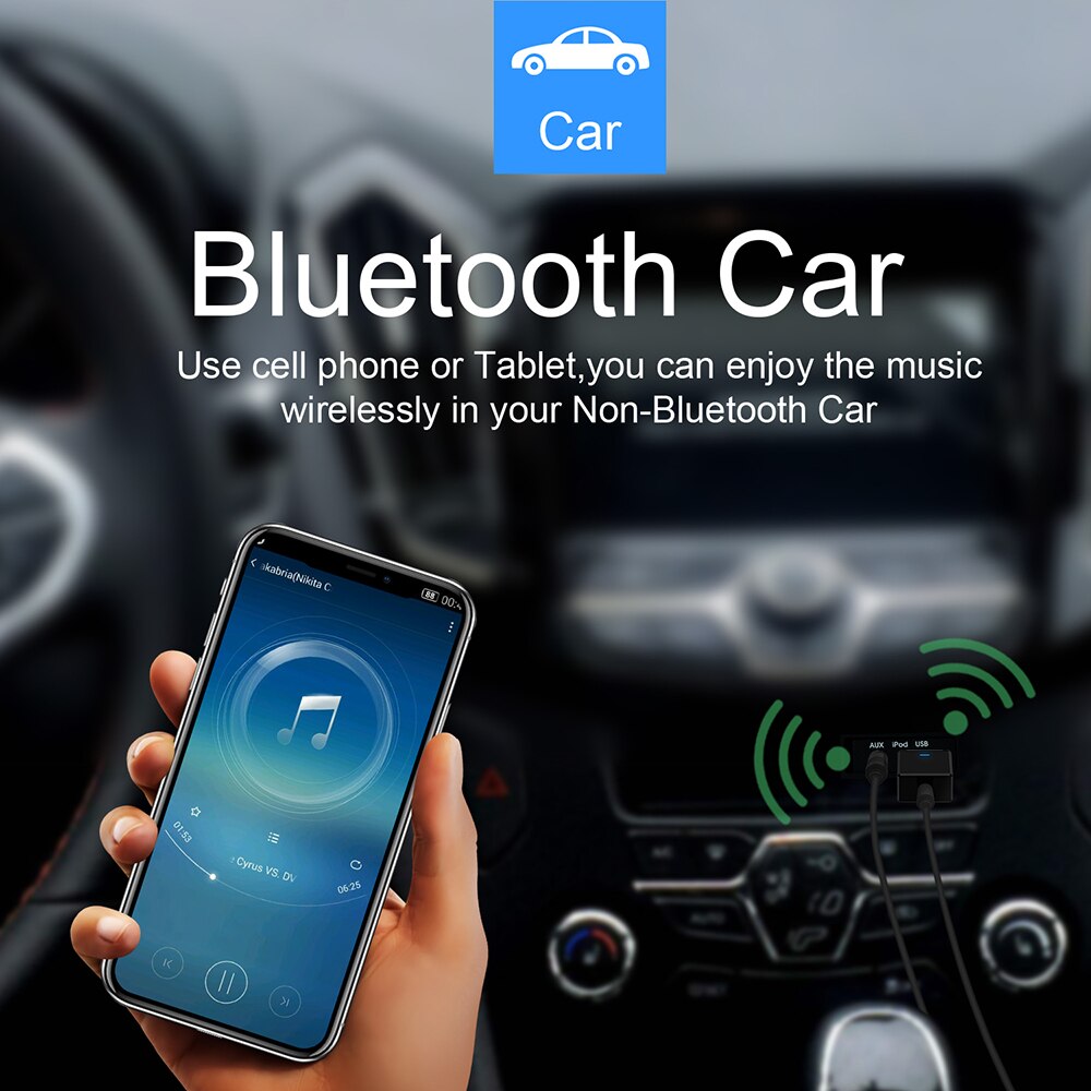 2-in-1 Bluetooth 5.0 Adapter Stereo AUX 3.5mm Jack Audio USB Transmitter Receiver Wireless Dongle For PC TV Car Speaker