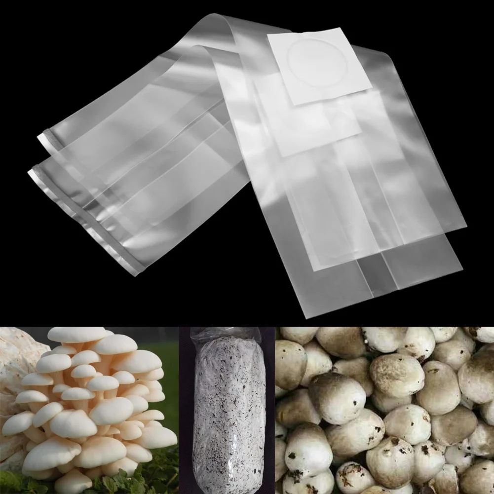 100/50/20Pcs Mushroom Growing Bags Mushroom Spawn Bags 6 Mil 0.2 Micron Filter Breathable Autoclavable Durable Bags