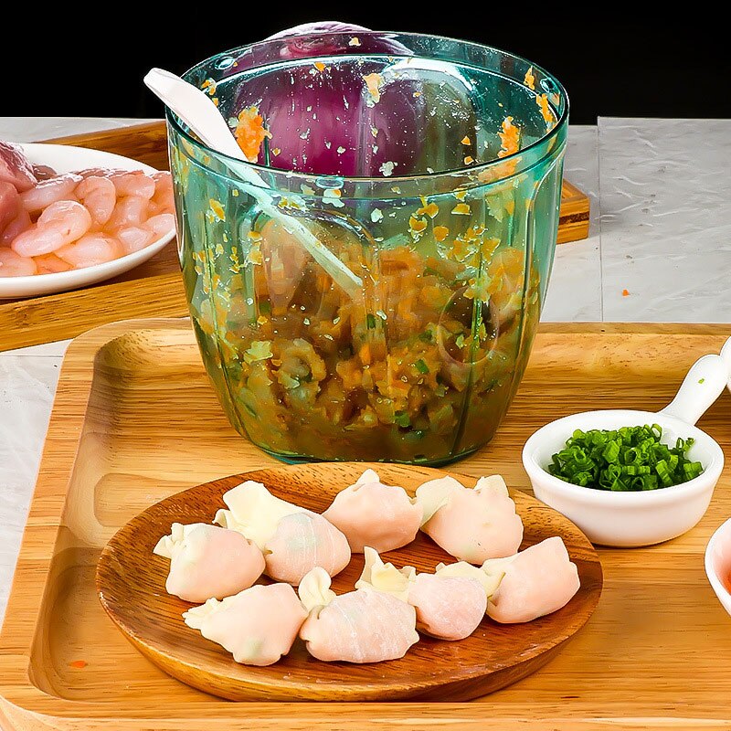 Picadora de carne YAJIAO multifunción de 900ML, procesador de alimentos para cocina, carne, fruta, Salsa, pimienta, cebolla, nuez, picadora manual