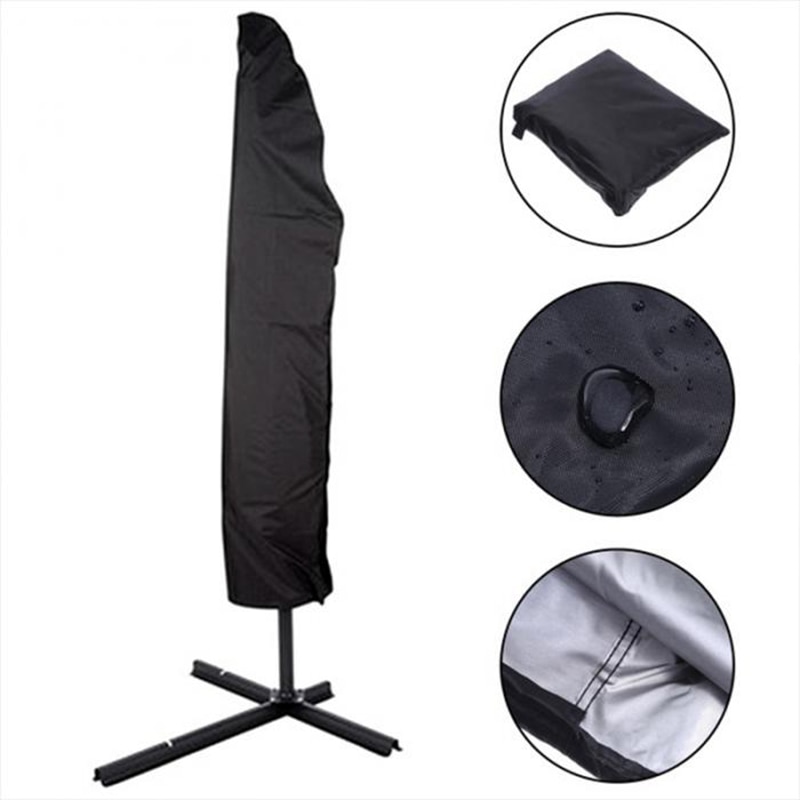 Solid Color Patio Parasol Waterproof Umbrella Cover Rain Cover Drawstring Dust Protective Case Outdoor Household Supplies