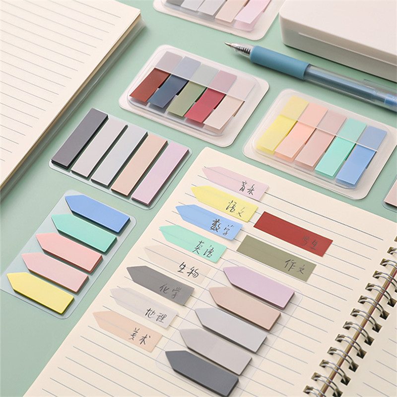 Notes autocollantes transparentes pour bloc-notes, marqueur de signet, mémo autocollant, papier de bureau, fournitures scolaires pour étudiants