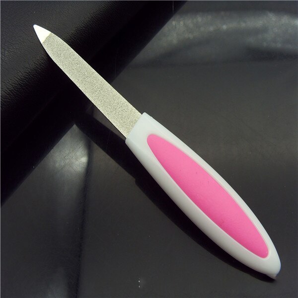 Nail Files Plastic Handle Metal Double Sided Nail Files Pro Nail File DIY Manicure Pedicure Tool