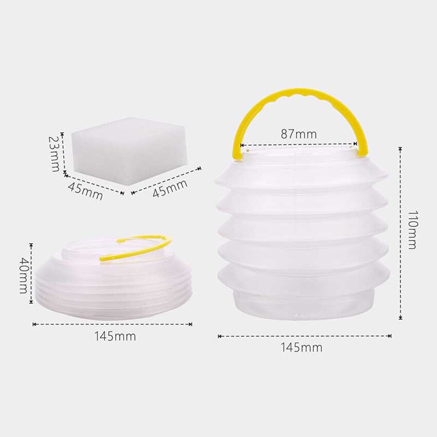 Palette Paint Bucket Folding White Painting Brushes Cleaning Bucket Portable Artist Watercolor Paints Barrel with A Sponge