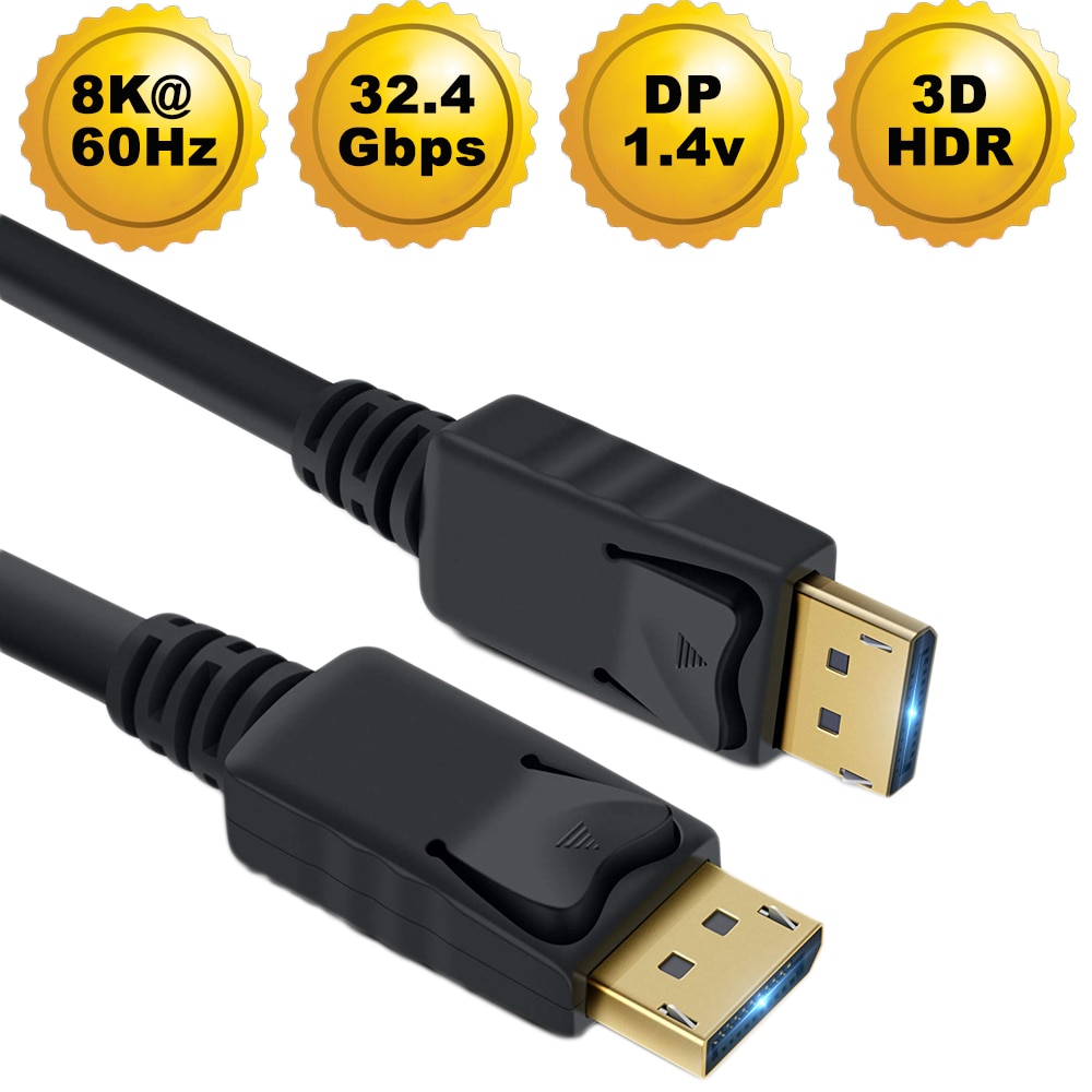 Beste Displayport 1.4 Kabel Video Audio Displayport 1.4V Dp 1.4 Naar Dp 1.4 Kabel 4K 144Hz 8K Dp 1.4 Kabel Voor Hdtv Projector