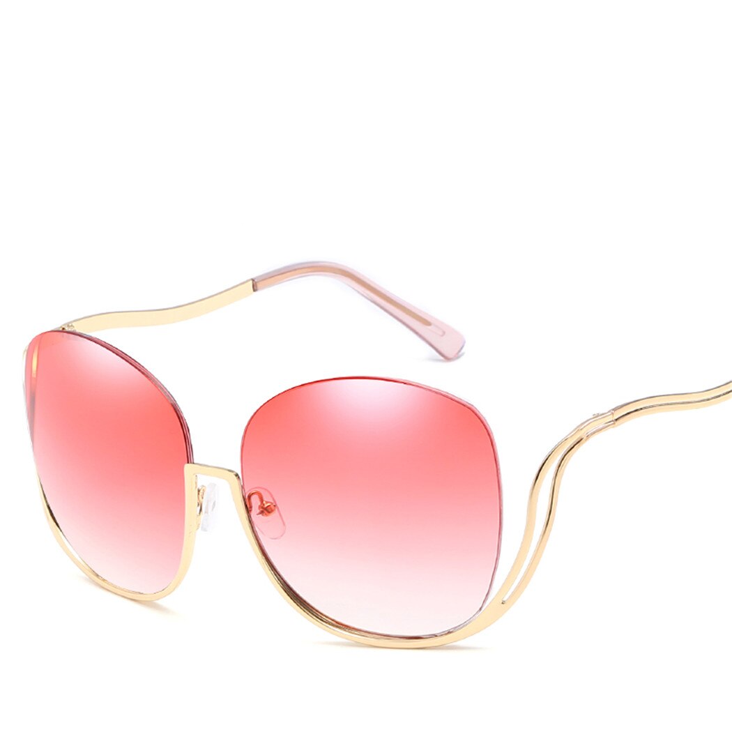 Mode Oversized Zonnebril Vrouwen Randloze Half Matal Frame Zonnebril Vintage Gradiënt Sunglass Shades
