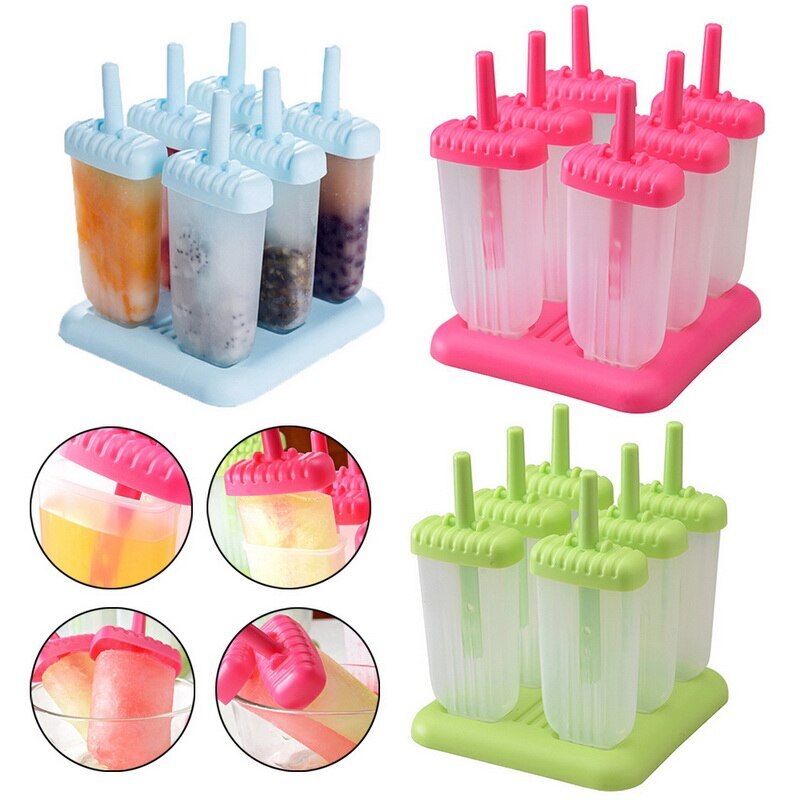 Ice Cream Mold Reusable Popsicle Mold With Sticks Kids Ice Cube Diy Tools Cell Lolly Mould Summer Gadget