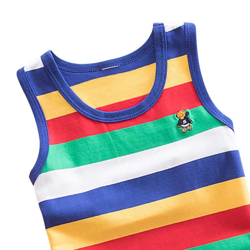 4 rayas niñas niños chaleco tops sin mangas para niña algodón peinado niños chaleco camisolas camisa ropa interior