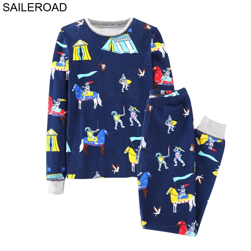 Saileroad Kids Jongens Nachtkleding Cartoon Baby Pyjama Pak Herfst Winter Meisjes Nacht Pak Katoen Kinderen Pyjama Nachtkleding