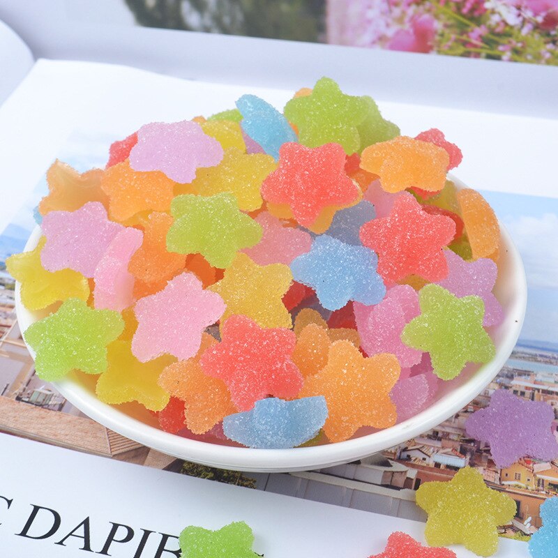 10 Stks/zak Slime Filler Levert Speelgoed Ster Diy Mini Pretend Ster Snoep Slime Accessoires Filler Voor Pluizige Clear Crystal Slime