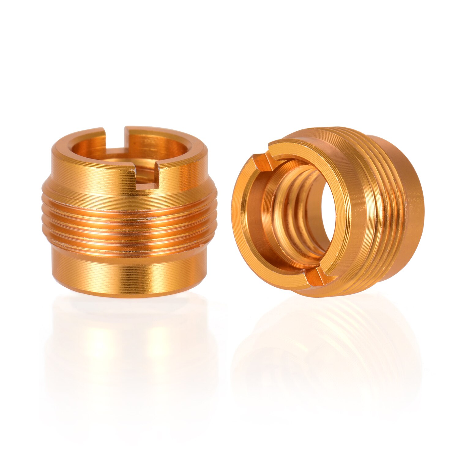 2 Stuks Microfoon Schroef Adapter 3/8 Inch Vrouwelijke 5/8 Inch Mannelijk Schroefdraad Moer Schroeven Voor Mic Micphone Stand Klem goud Kleur