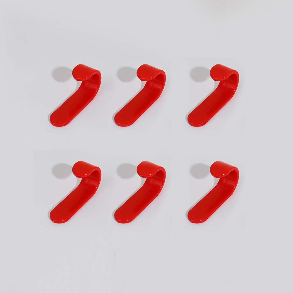 6 stks/set J-vormige Zelfklevende Haken Plastic Deur Muurhangers Snoep Kleur Sterke Haak voor Keuken Badkamer Slaapkamer Hal: violet